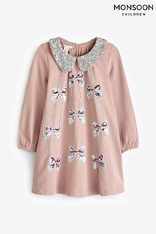 Monsoon Pink Sequin Bow Collar Sweat Dress (K80073) | €21.50 - €24