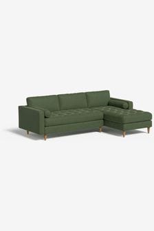MADE.COM Matt Velvet Grass Green Scott Left Hand Facing Corner Sofa (K80085) | €2,175
