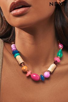Colour Beaded Wrap Necklace