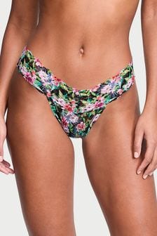 Victoria's Secret Black Tropical Thong Posey Lace Knickers (K80654) | €13