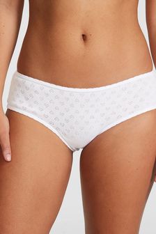 Victoria's Secret PINK Optic White Pointelle Cheeky Cotton Knickers (K80657) | €10