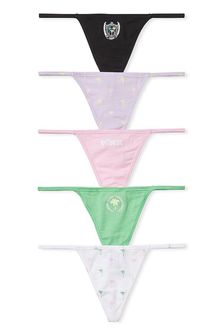 Victoria's Secret Pink Black/White/Green/Purple/Pink G String Multipack Knickers (K80678) | €36
