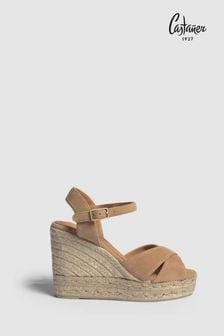 Castaner Blaudell Open-Toe Suede Wedge Brown Espadrilles (K80718) | $274