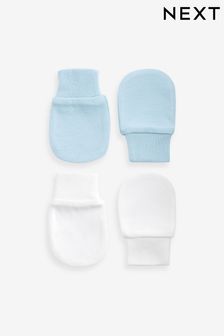 Белый/синий - Набор из 3 варежек-царапок для малышей (K80763) | €5