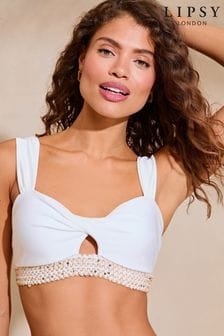 Bianco - Lipsy Twist Front Cut Out Bikini Top (K80806) | €34