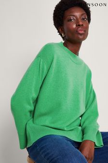 Monsoon Green Claire Cashmere Jumper (K80965) | €182