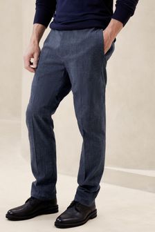 Banana Republic Blue Italian Stretch-Cotton Dress Trousers (K80987) | 184 €