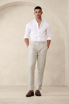 Banana Republic Cream Arroyo Cotton-Linen Suit Trousers (K81008) | €172