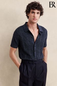 Azul - Camisa estilo resort de lino y algodón Giorgio de Banana Republic (K81126) | 120 €