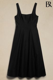 Banana Republic Black Natalia Square Neck Midi Dress (K81133) | €230