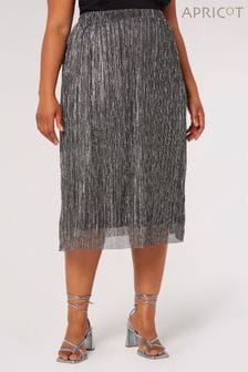 Apricot Silver Plisse Midi Skirt (K81137) | R770