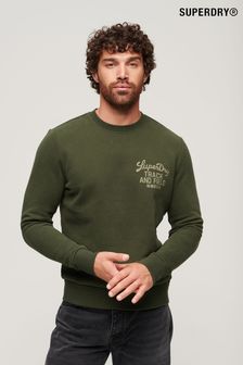 Superdry Green Athletic Script Flock Sweatshirt (K81217) | OMR28