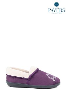 Pavers Purple Novelty Cat Slippers