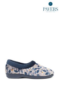 Pavers Blue Floral Slippers
