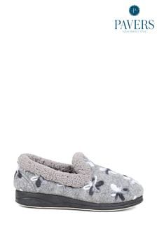 Pavers Grey Fleece Lined Slippers (K81309) | $46