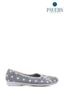 Pavers Grey Ballerina Slippers (K81319) | $61