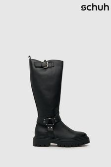 Schuh Dusk黑色金屬裝飾厚底及膝靴 (K81412) | NT$2,800