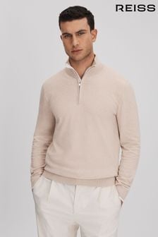 駝色 - Reiss Swinley 棉混紡半拉鍊立領套衫 (K81422) | NT$5,280