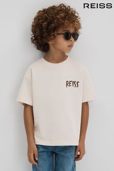 ベージュ - Reiss Abbott コットンモチーフ Tシャツ (K81465) | ￥3,780