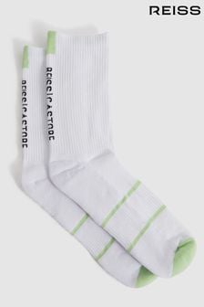 Reiss White Axel Castore Ribbed Crew Cut Socks (K81534) | AED86