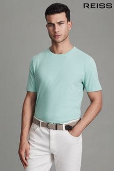Зеленый с принтом Ocean - Меланжевая футболка с Вырез под горло Reiss Bless (K81564) | €43