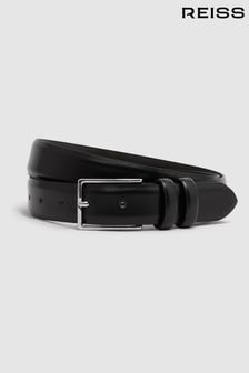 Reiss Black Dante Smooth Leather Belt (K81587) | 421 SAR