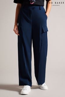 Ted Baker Blue Roccio High Waisted Wide Leg Cargo Trousers (K81686) | ₪ 754