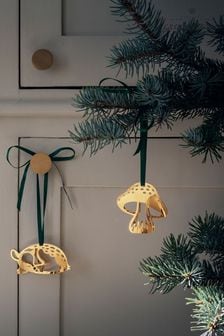 Georg Jensen Gold Christmas Mushroom Ornament 18KT Gold Plated (K81847) | NT$930