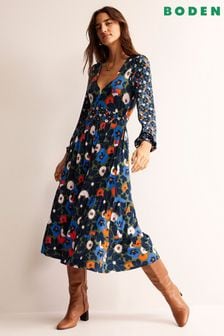 Платье миди с V-образным вырезом и цветочным принтом Boden Hotch (K81893) | €72