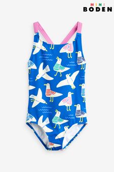 Boden Blue Seagull Cross-back Printed Swimsuit (K81897) | €25 - €28