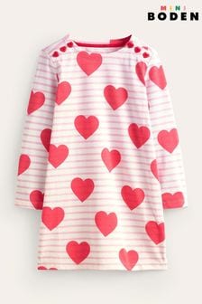 Boden Red Fun Breton Heart Dress (K81933) | OMR13 - OMR15
