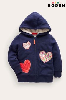 Boden Blue Heart Applique Lined Hoodie (K81951) | AED143 - AED163