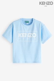 تيشرت أزرق بشعار Paris بكم قصير من Kenzo Kids (K81962) | 27 ر.ع - 32 ر.ع