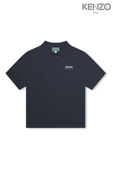 KENZO KIDS Blue Short Sleeve Logo Polo Shirt (K81982) | €116 - €145