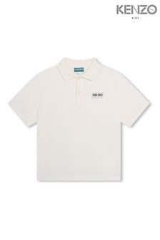 KENZO KIDS White Short Sleeve Logo Polo Shirt
