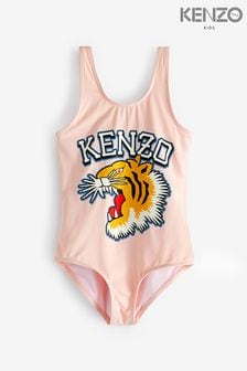 KENZO KIDS Pink Varisty Tiger Logo Swimsuit (K81989) | €79 - €104