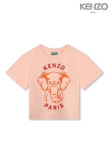 KENZO KIDS Pink Logo Short Sleeve T-Shirt (K82001) | 3,290 UAH - 4,434 UAH