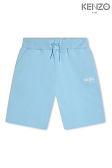 KENZO KIDS Blue Logo Jersey Shorts