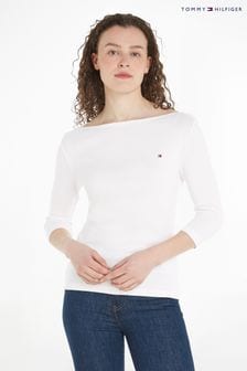 Tommy Hilfiger White Cody Slim Boat-Neck Top (K82123) | AED305