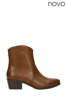 Novo Brown Laurel Western Ankle Boots (K82166) | ₪ 186
