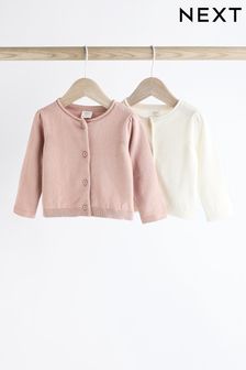 Roz/alb - Knitted Baby Cardigans 2 Pack (0 luni - 3 ani) (K82422) | 116 LEI - 132 LEI