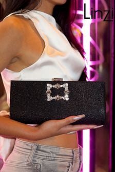 Linzi Black Admire Evening Clip Clutch Bag (K82425) | 173 QAR