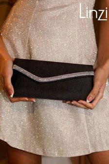 Linzi Black Aveline Envelope Clutch Bag (K82454) | OMR16