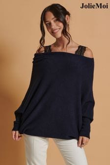 Jolie Moi asimetrični mehek pleten pulover (K82626) | €43