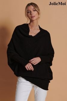 Jolie Moi asimetrični mehek pleten pulover (K82628) | €43
