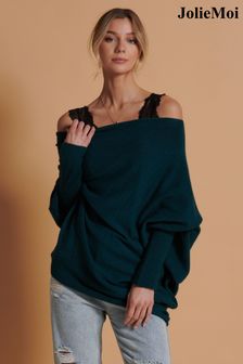 Jolie Moi asimetrični mehek pleten pulover (K82634) | €43