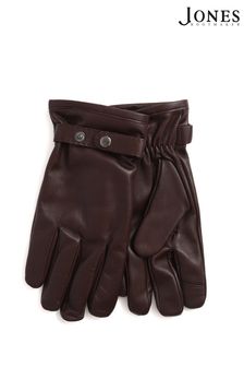 Jones Bootmaker Mens Adjustable Leather Brown Gloves