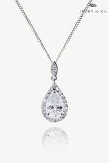 Ivory & Co Silver Belmont And Crystal Teardrop Pendant (K82726) | €50