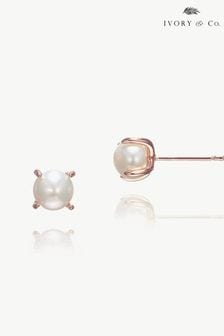 Ivory & Co Rose Gold Cairo Pearl Classic Stud Earrings (K82728) | €31