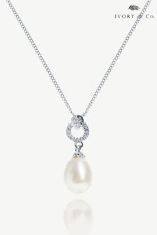 Ivory & Co Silver Stockholm And Pearl Circle Drop Pendant (K82737) | 2,003 UAH